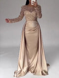 Sequined Satin Patchwork Maxi Dresses
