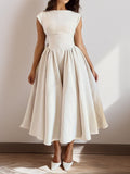 Solid Color Sleeveless Sexy Backless Long Dress