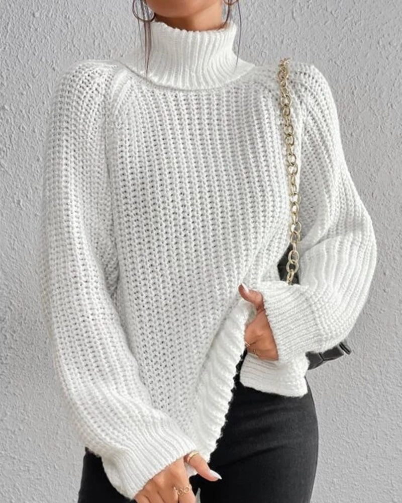 | Women's Winter Ribbed Turtleneck Sweater