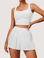 Sports Bra Quick-drying Faux Two-piece Skirt Pants Inner Pocket Tennis Skirt Yoga Set