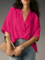 Short-sleeved Collared Casual Loose T-shirt