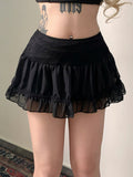 Lace Patchwork High-waisted A-line Cake Skirt