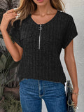 Special Zip Solid Color Shirt