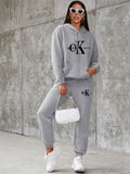 Sports Printed Hoodies Sweatpants 2-piece Sets