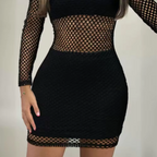 Esther Chic Bodycon Mini Dress Made of Mesh Fabric Premium Wardrobe Essential