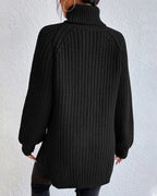 | Women's Winter Ribbed Turtleneck Sweater