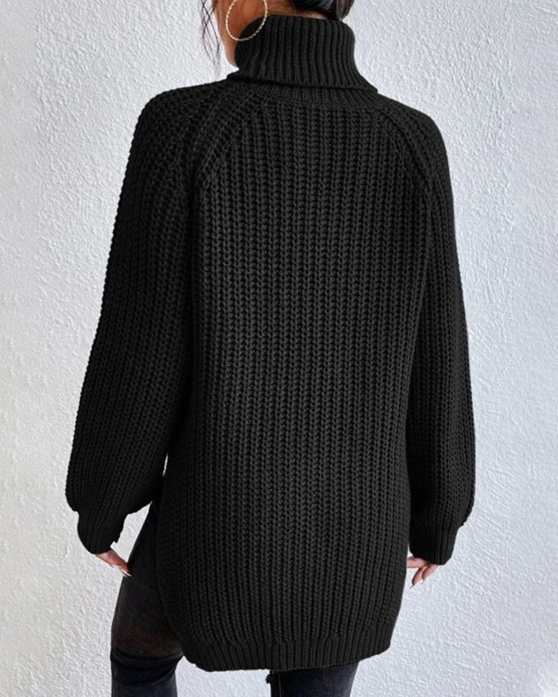 | Women's Winter Ribbed Turtleneck Sweater