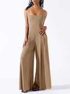 Camisoles Pleated Solid Color Jumpsuits
