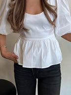 White Puff Sleeves T-shirts