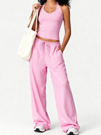 Quick-drying Halter Top Bodycon Trousers Exercise Yoga 2-piece Sets