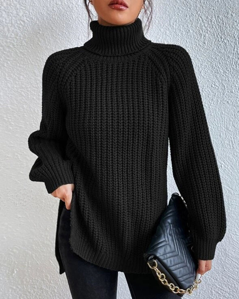 | Women's Winter Ribbed Turtleneck Sweater