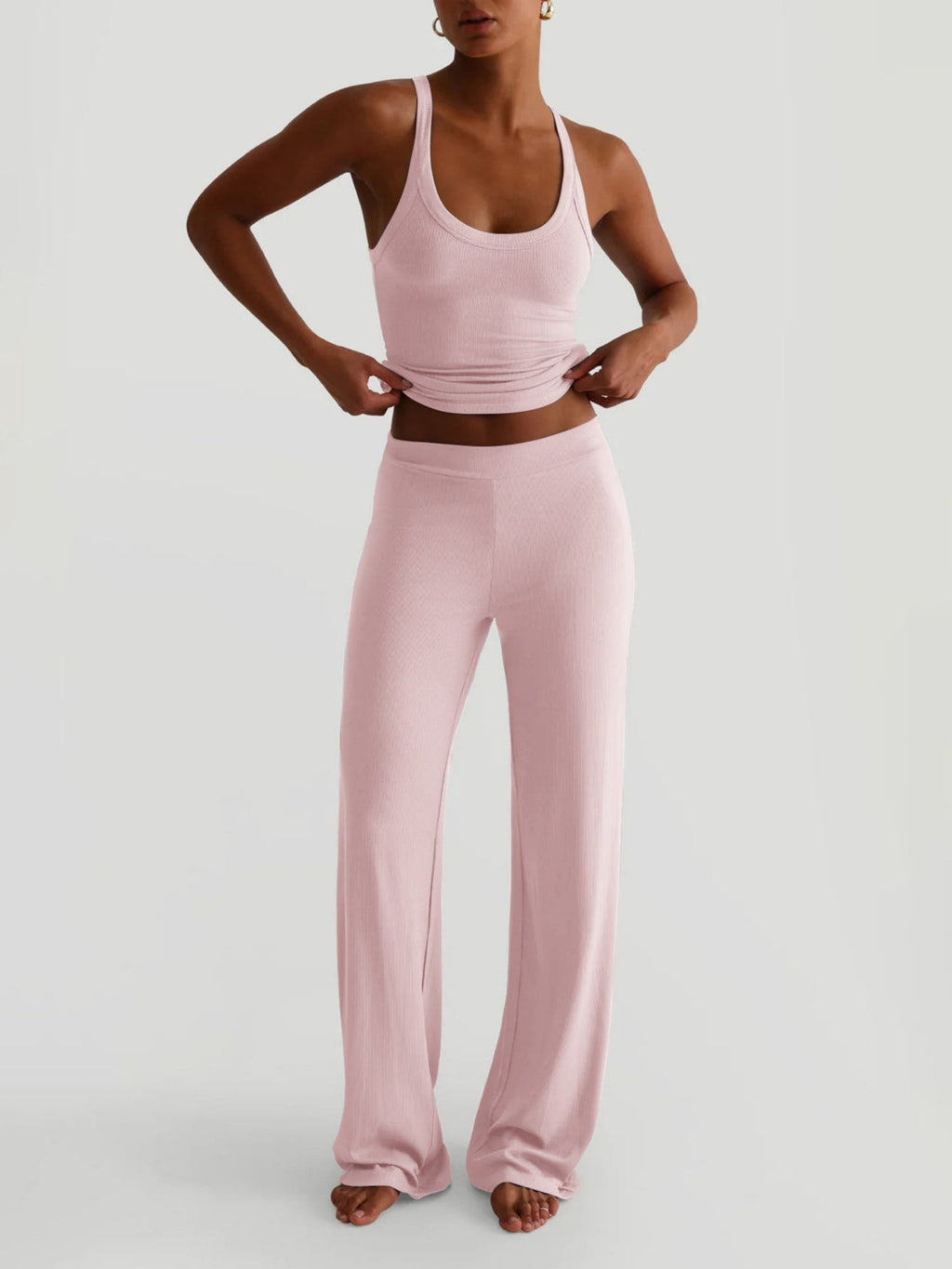 Tank Top Bodycon Trousers Exercise Yoga 2-piece Sets