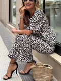 Refined Leopard Print Matching Set
