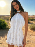 Halter Ruffle Hip-hugging Formal Dress Vacation Mini&Short Dresses