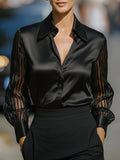 Loose Satin Long-sleeved Shirt