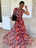 Vacation-style One-shoulder Fitted Long Dress