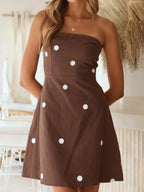 Polka Dots Strapless A-line Skirt Mini&Short Dresses