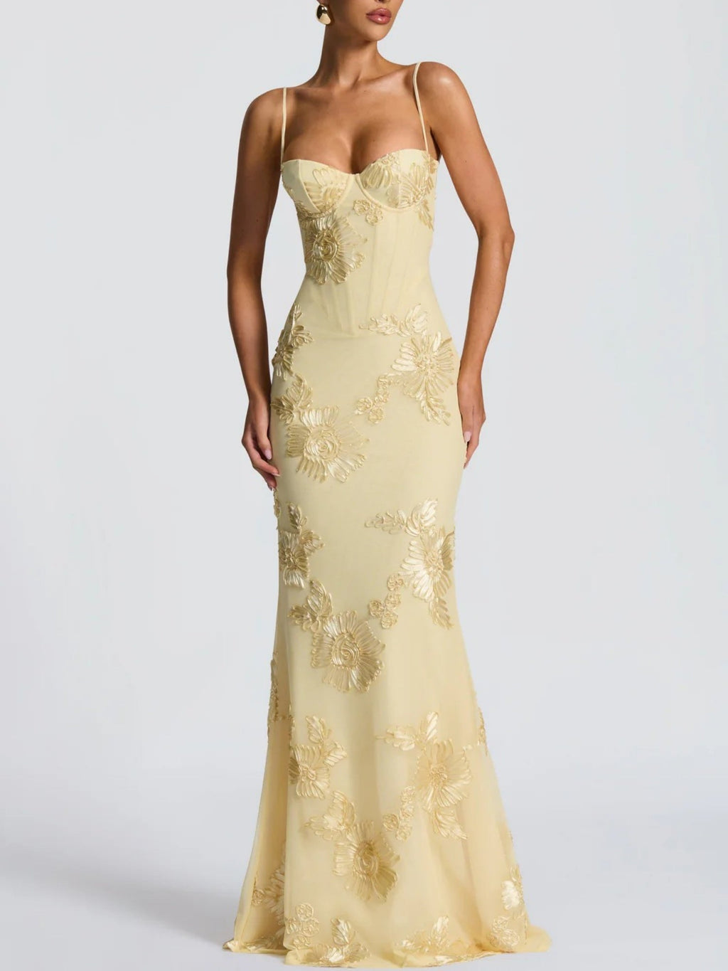 Printed Camisoles Waist-cinching And Hip-hugging Maxi Dresses
