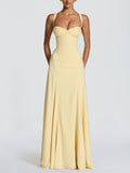 Backless Strappy Neckband Large Skirt Maxi Dresses