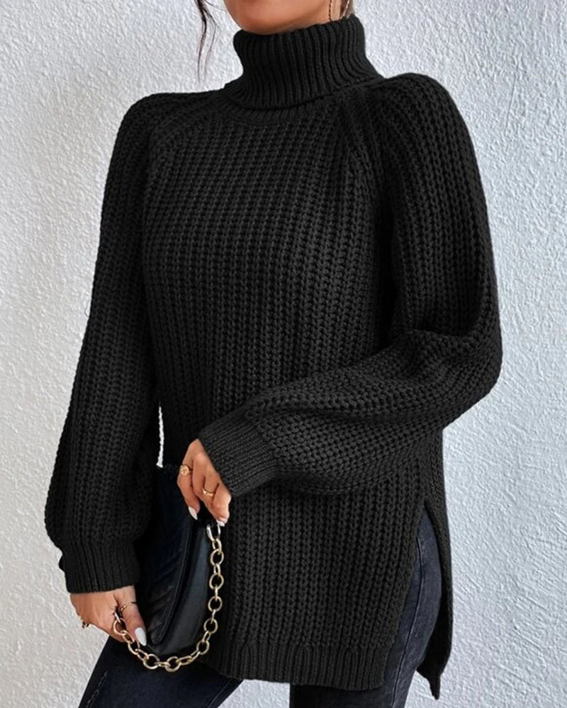 | Women's Winter Ribbed Turtleneck Sweater