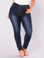 Whitening Stretch Plus Size Slimming Pencil Pants Jeans