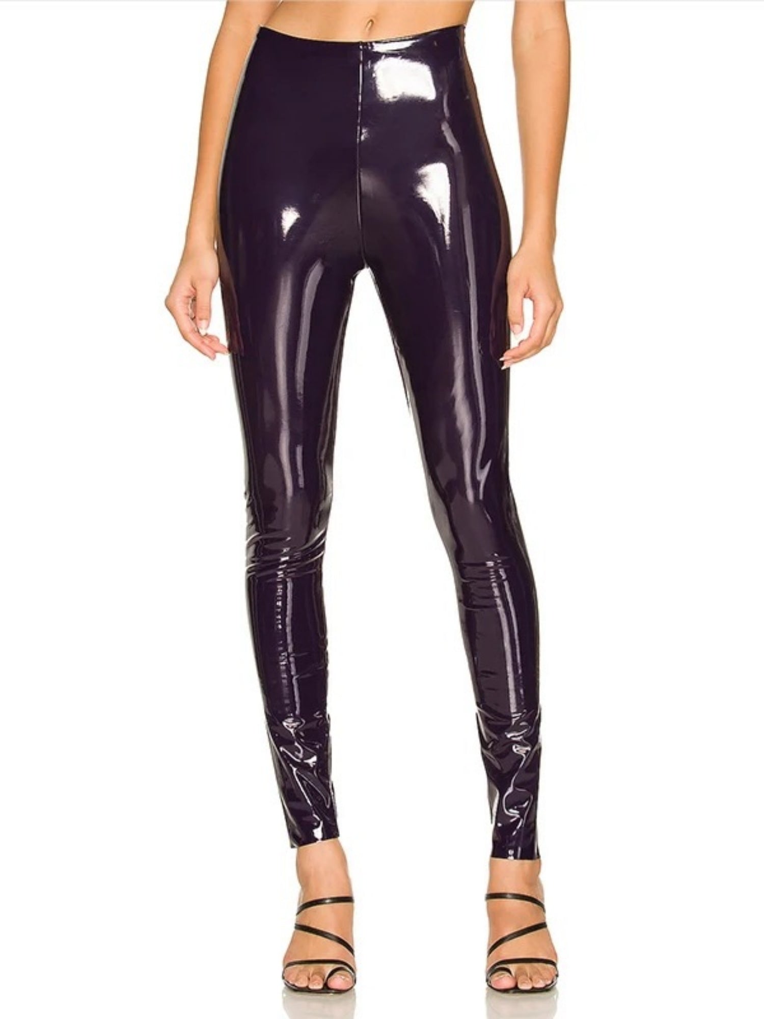 Glossy PU Leather Pencil Pants Pants