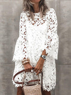 Lace Cutout Long Sleeves Mini&Short Dresses