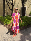 V-neck Resort Style Print Maxi Dresses