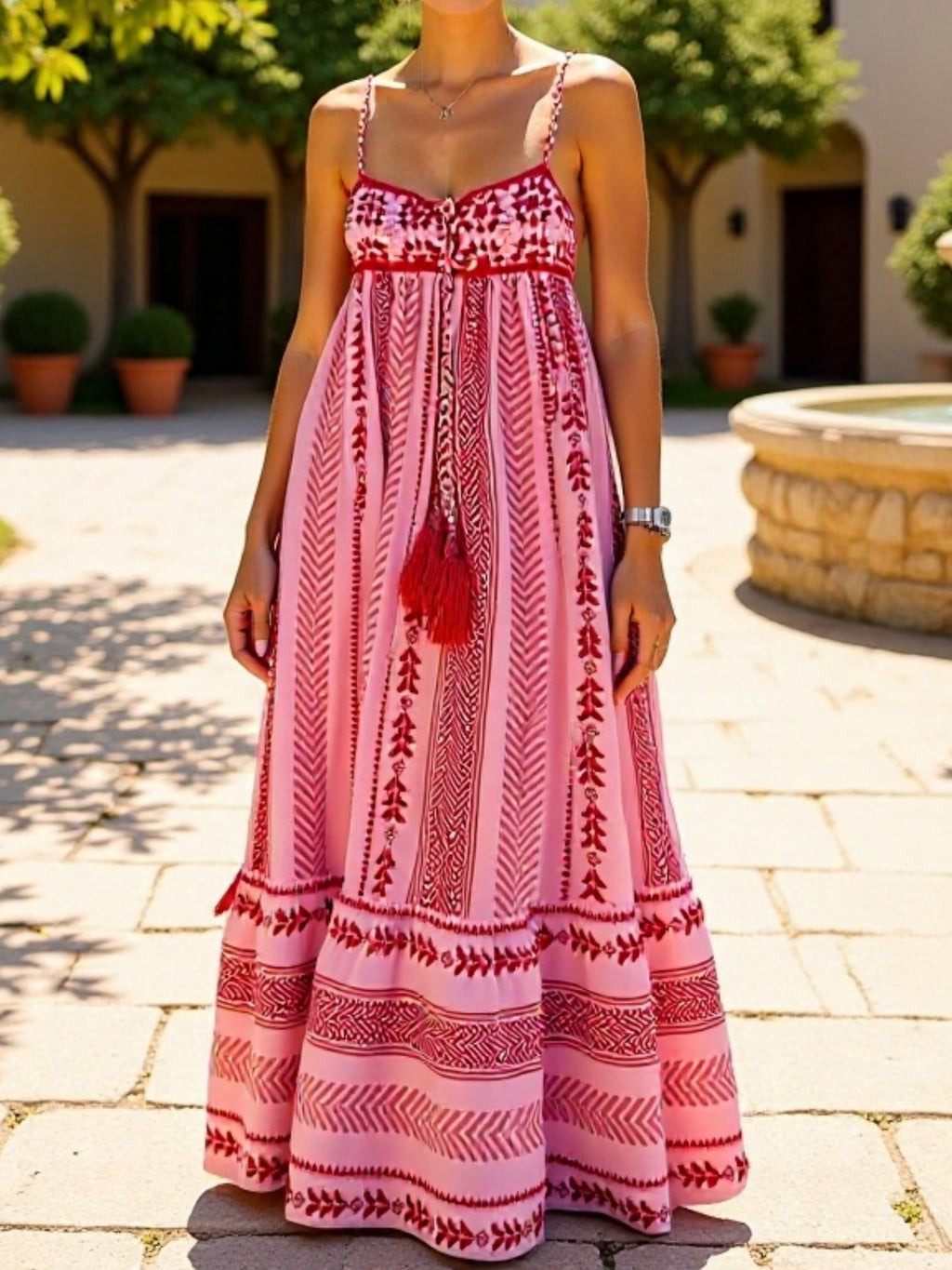 Applique Crochet Splicing Camisoles Maxi Dresses