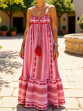 Applique Crochet Splicing Camisoles Maxi Dresses