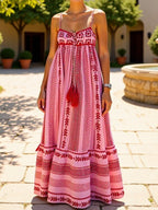 Applique Crochet Splicing Camisoles Maxi Dresses