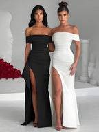 Liber Summer Women's Backless Solid Color Maxi Dresses
