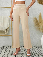 Slim-fit, Loose-fitting, Slightly Flared, High-waisted Straight-leg Trousers