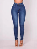 High-waisted Straight Leg Distressed Skinny Jeans
