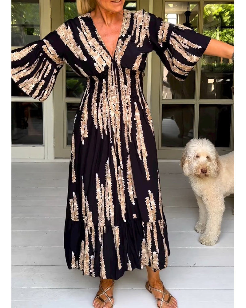 Yolanda Premium V Neck Dress Chic Silhouette Collection