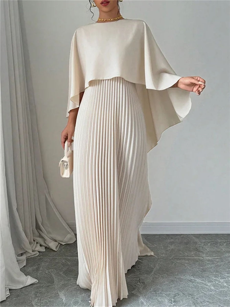 Cloak Batwing Sleeves Crimp Temperament Grace Maxi Dresses