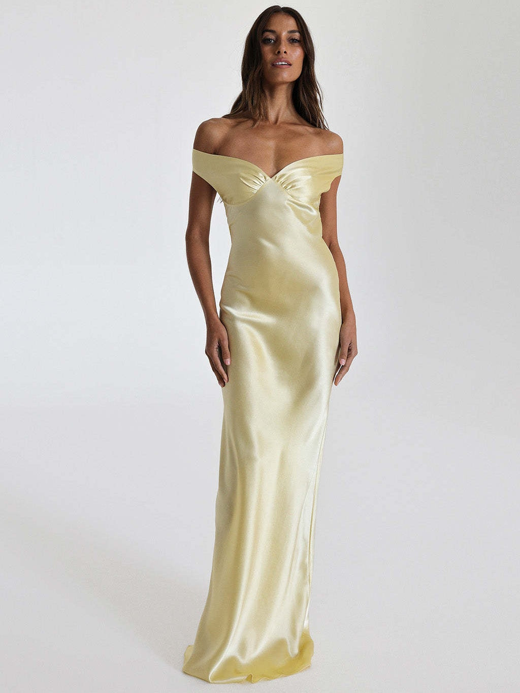 Mermaid Satin Off-shoulder Long Dress