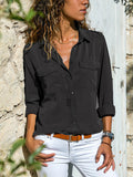 Solid Color Lapel Shirt