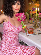 Camisoles Low-cut Floral Slim-fit Vacation And Leisure Maxi Dresses