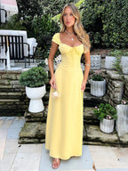 Liber Summer Women's Bandage Solid Color Maxi Dresses