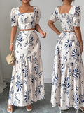 Jacket Skirt Hit Plants And Flowers 2-piece Sets