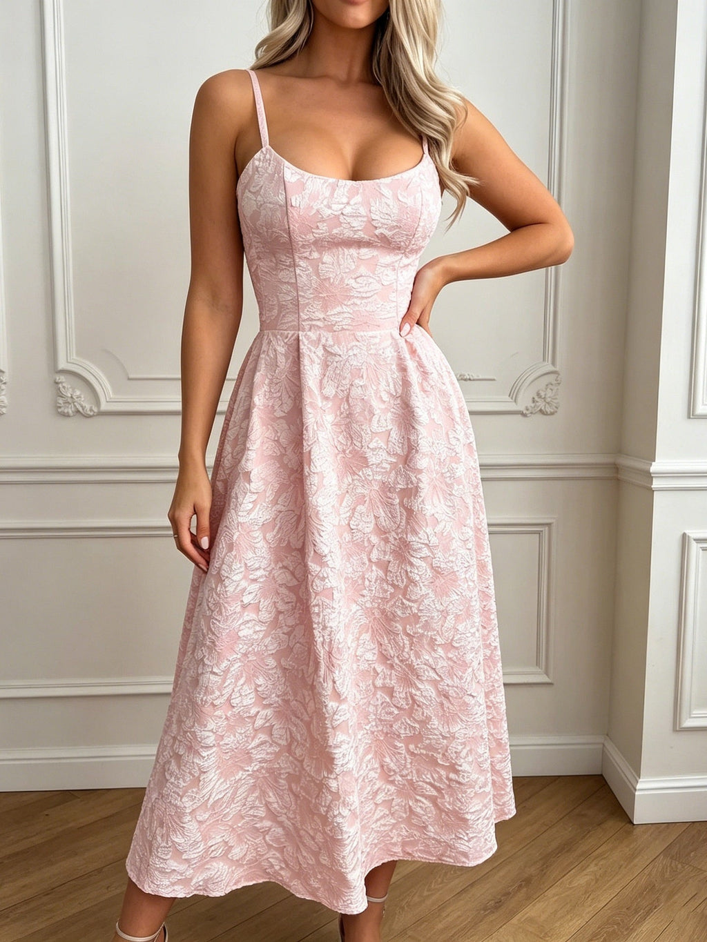 Jacquard Backless Long Dress