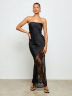 Tube Top Lace Splicing Grace Romantic Parties Midi Dresses