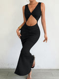 Crop Top, Fitted Fishtail Bodycon Long Dress