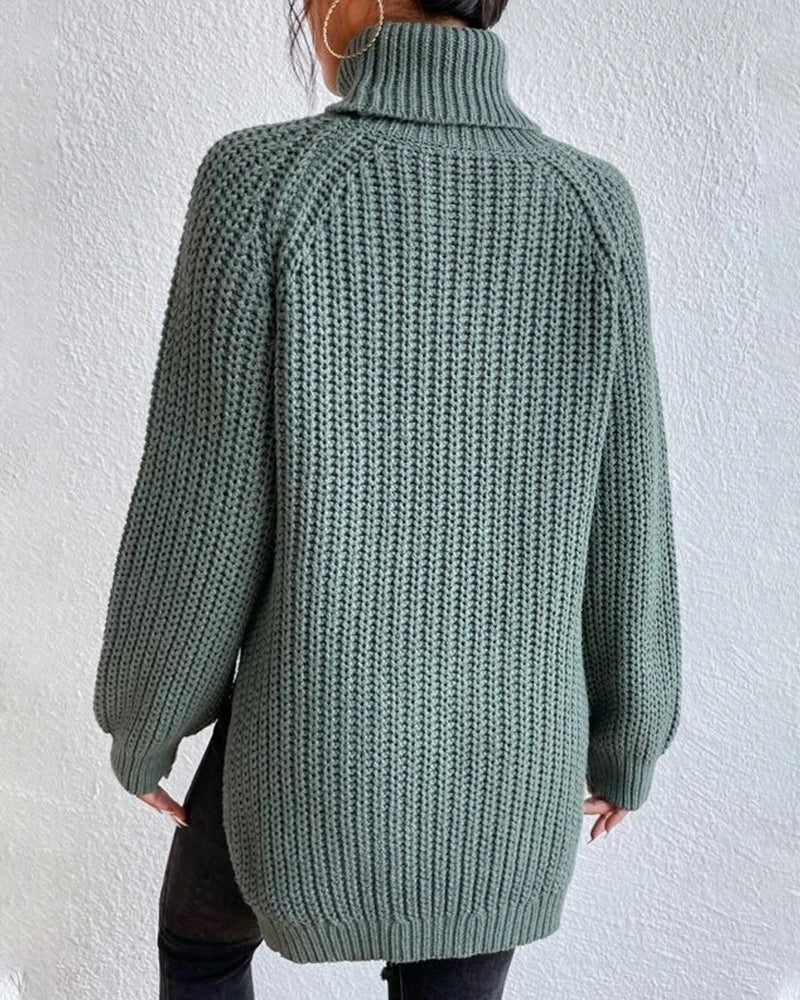 | Women's Winter Ribbed Turtleneck Sweater