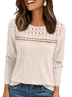 Pit Strip Loose Hollow Lace Stitching T-shirts