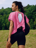 Backless Yoga Relaxed And Casual T-shirts