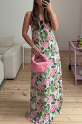 Strapless Tube Jardin Print Maxi Dress