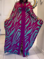 Printed Cloak Cardigan Leisure Robe Maxi Dresses