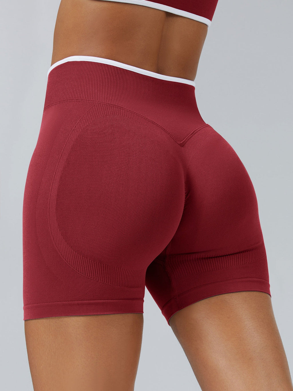 Color Matching Seamless High-waisted Hip Lift Exercise Yoga Shorts